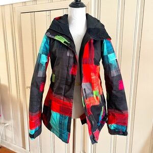 Roxy women's size XS hooded color patch girls Insulated Ski Snowboard Jacket